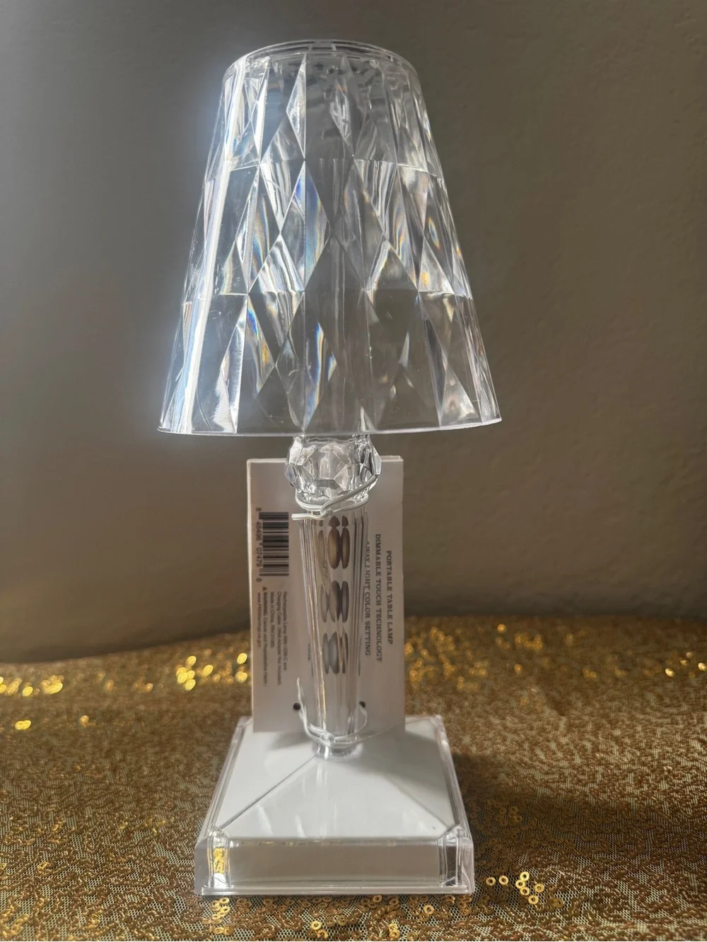 Home Collection Clear Rechargeable Table Lamp - Clear/White